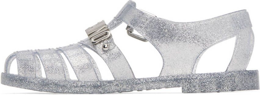 Moschino Translucent Jelly Lettering Sandals