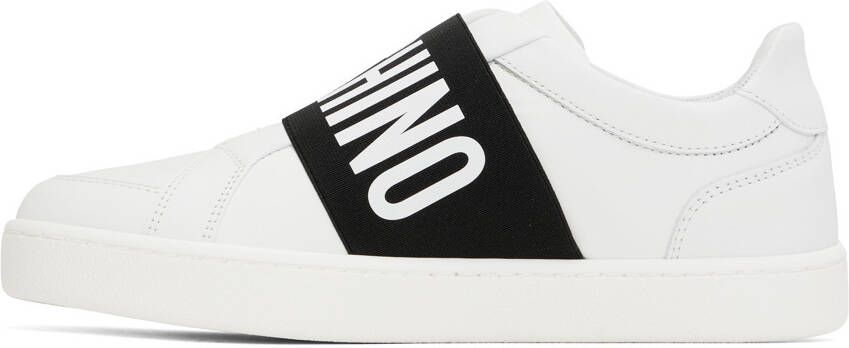 Moschino White Elastic Band Sneakers