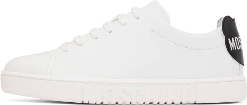 Moschino White Embossed Sneakers