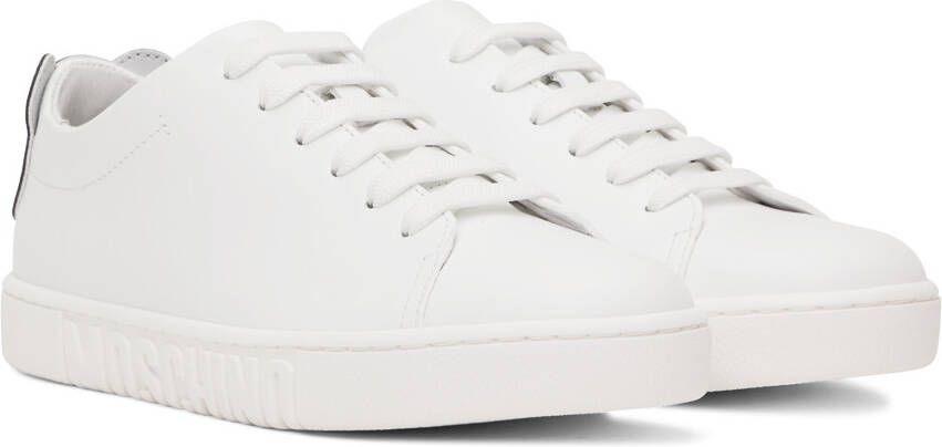 Moschino White Embossed Sneakers