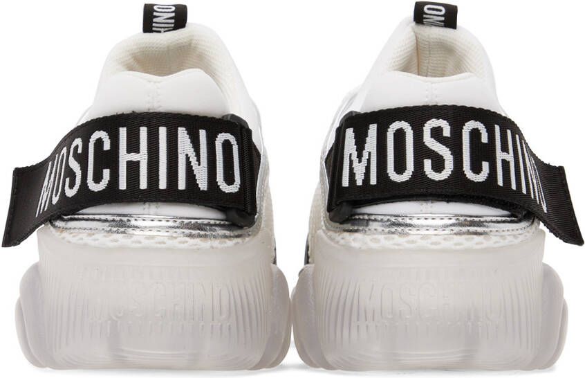 Moschino White Logo Tape Teddy Sneakers