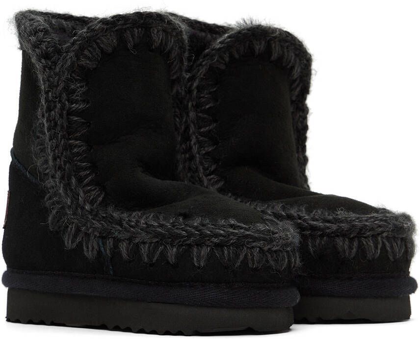 Mou Baby Black Suede Ankle Boots