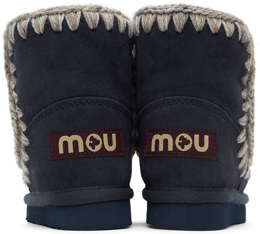 Mou Baby Navy Suede Ankle Boots