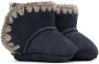 Mou Baby Navy Velcro Suede Pre-Walkers - Thumbnail 4