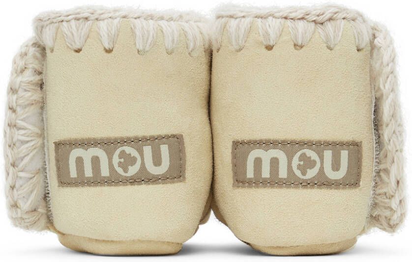 Mou Baby Off-White Velcro Suede Pre-Walkers