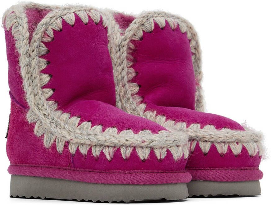 Mou Baby Pink Suede Ankle Boots