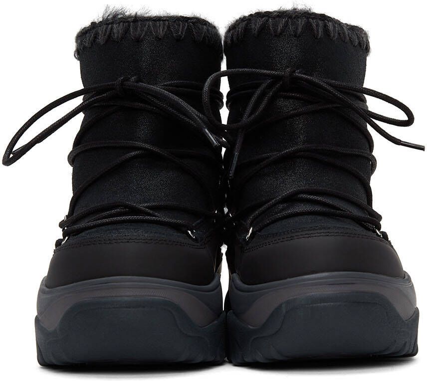 Mou Black Chunky Sneaker Lace-Up Boots
