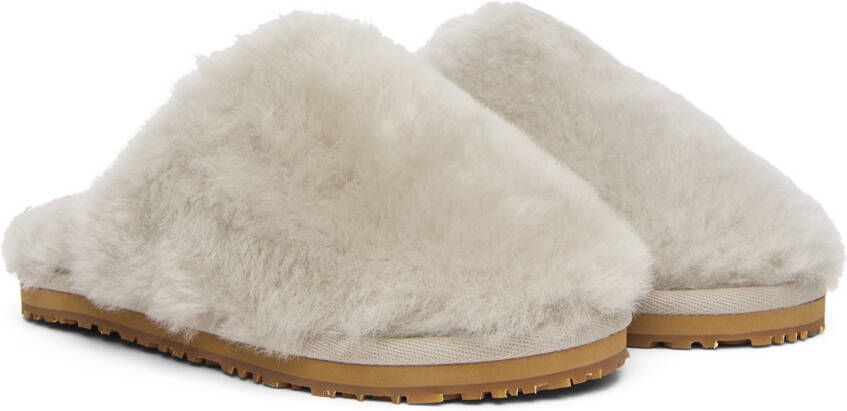 Mou Gray Sheepskin Fur Slippers