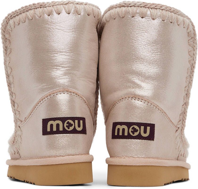 Mou Kids Beige Glitter Ankle 18 Boots