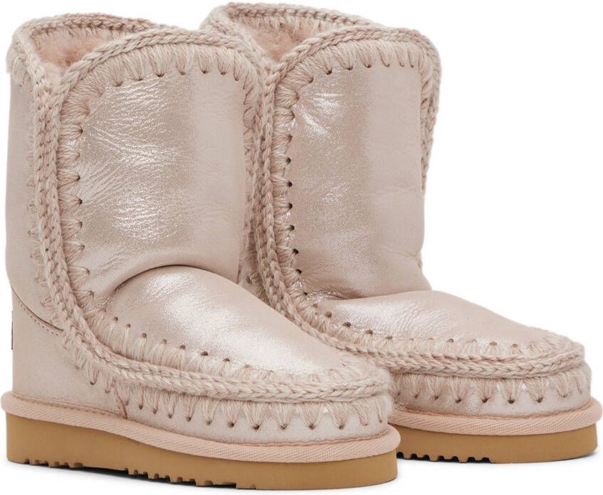 Mou Kids Beige Glitter Ankle 18 Boots