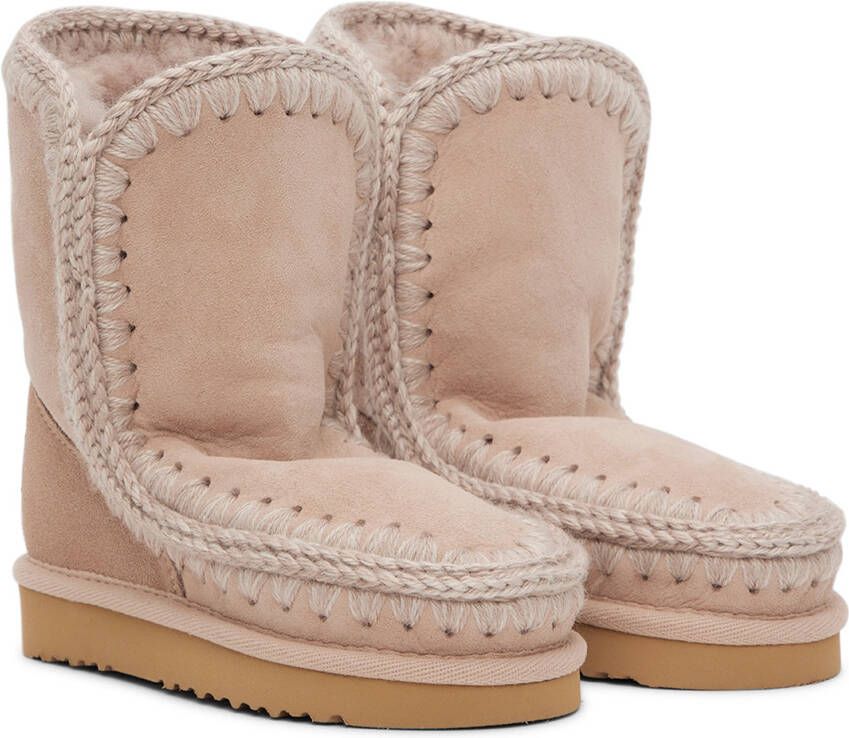 Mou Kids Pink Suede Boots