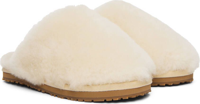 Mou Off-White Sheepskin Fur Slippers