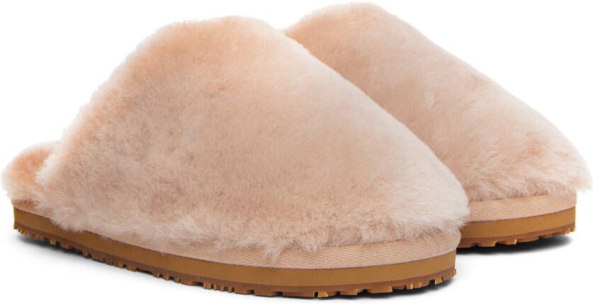 Mou Pink Sheepskin Fur Slippers
