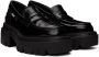 MSGM Black Leather Platform Loafers - Thumbnail 4