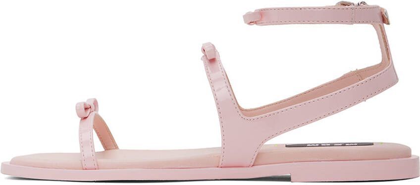 MSGM Pink Bow Flat Sandals