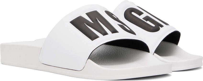 MSGM White Maxi Logo Slides