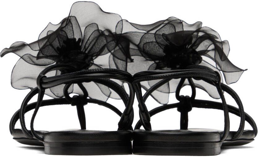 Nensi Dojaka Black Floral Sandals