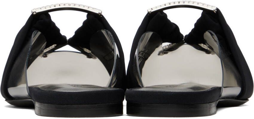 Nensi Dojaka Black Pointed Toe Mule Flats