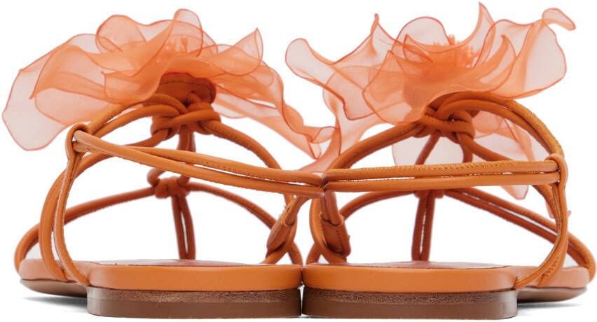 Nensi Dojaka Orange Appliqué Sandals