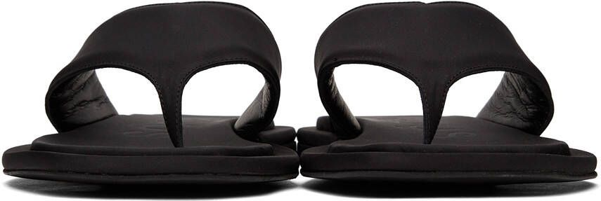 NEOUS Black Nylon Lanke Flat Sandals