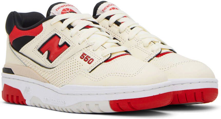 New Balance Beige & Red 550 Sneakers