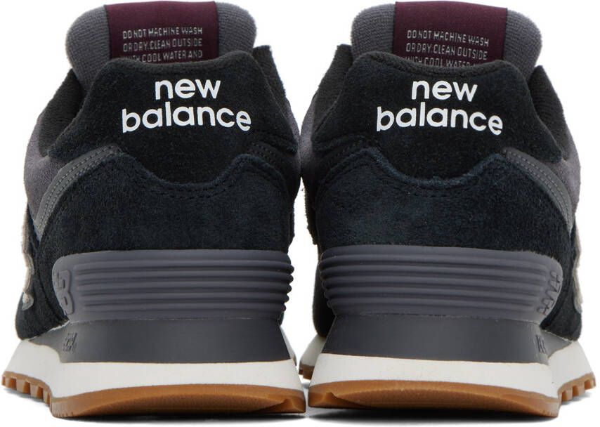 New Balance Black & Gray 574 Sneakers