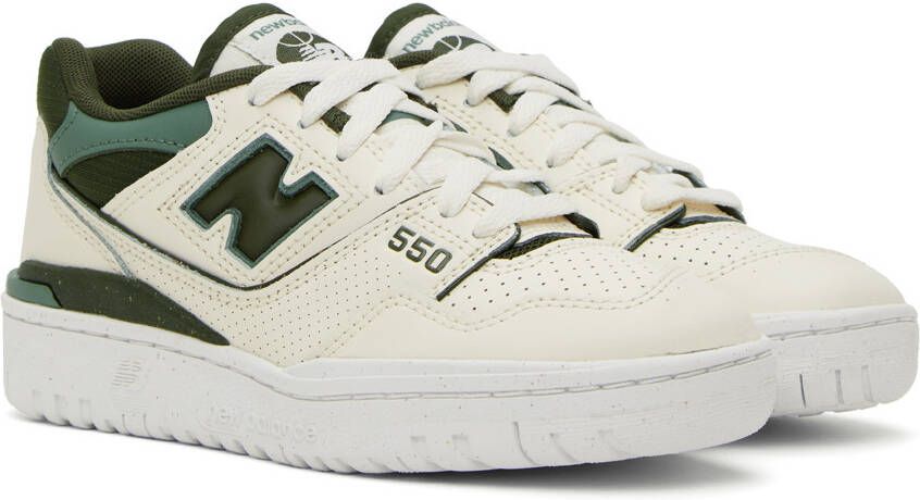 New Balance Off-White & Green 550 Sneakers