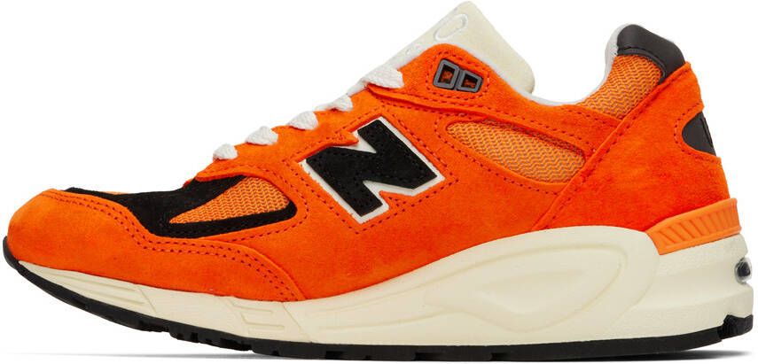 New Balance Orange Made in USA 990v2 Sneakers
