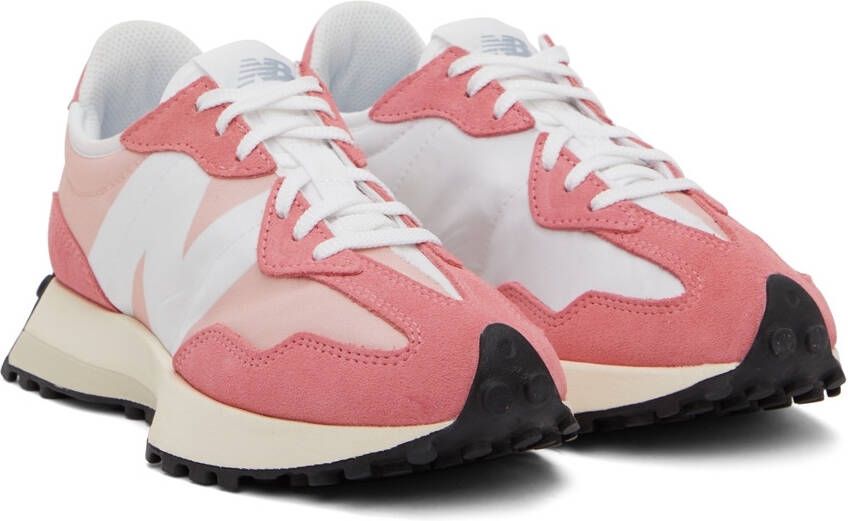 New Balance Pink & White 327 Sneakers