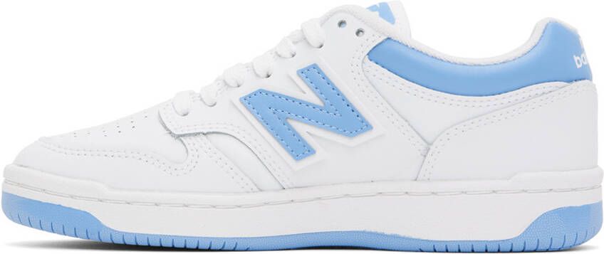 New Balance White & Blue 480 Sneakers