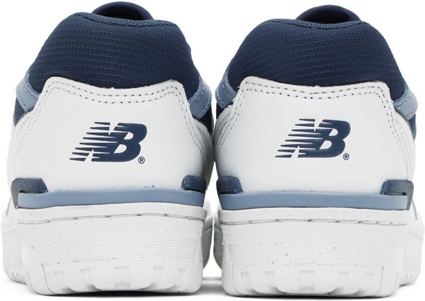 New Balance White & Blue 550 Sneakers