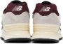New Balance White & Burgundy 574 Sneakers - Thumbnail 2
