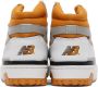 New Balance White & Orange 650 Sneakers - Thumbnail 2