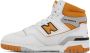 New Balance White & Orange 650 Sneakers - Thumbnail 3