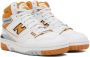 New Balance White & Orange 650 Sneakers - Thumbnail 4