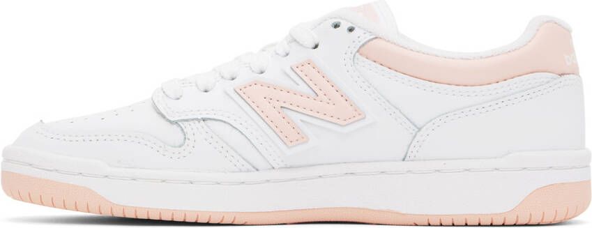 New Balance White & Pink 480 Sneakers