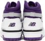 New Balance White & Purple 650 Sneakers - Thumbnail 2