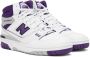 New Balance White & Purple 650 Sneakers - Thumbnail 4