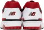 New Balance White & Red 550 Sneakers - Thumbnail 2