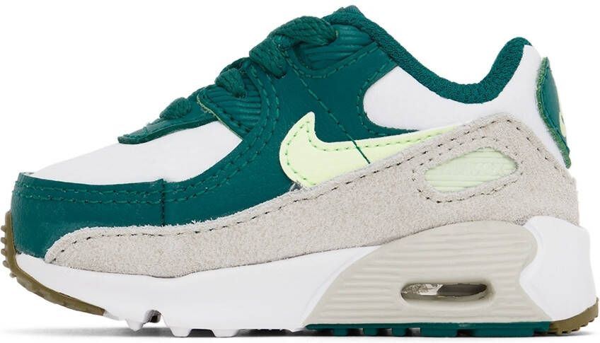 Nike Baby Green & White Air Max 90 LTR Sneakers