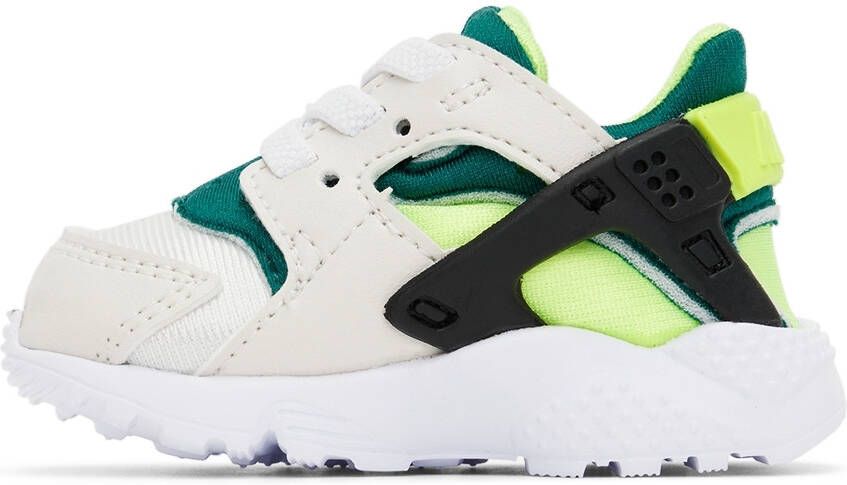 Nike Baby Off-White & Green Huarache Run Sneakers