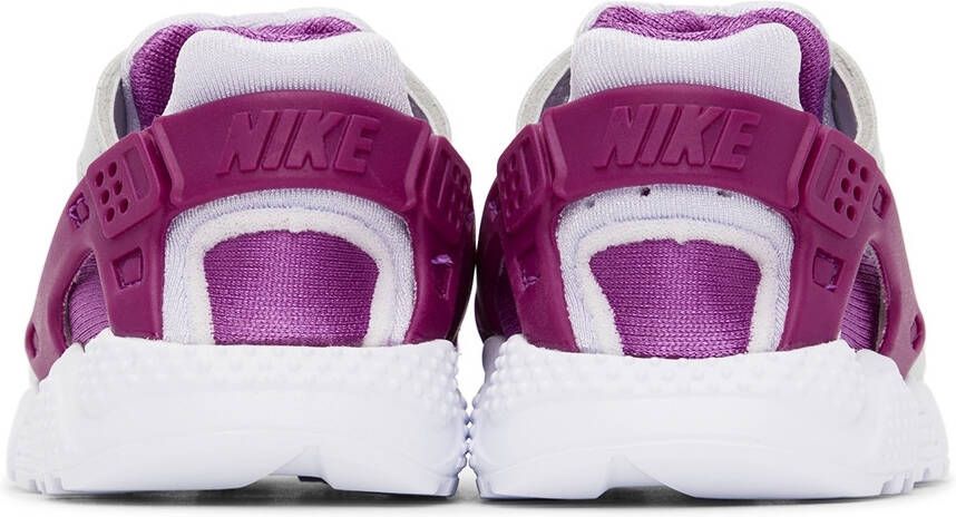 Nike Baby Silver & Purple Huarache Run Sneakers