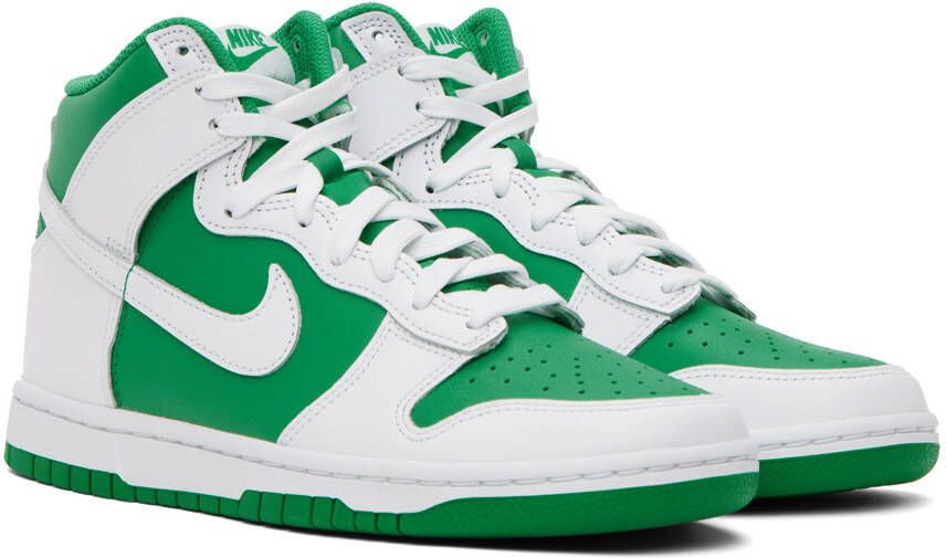 Nike Green & White Dunk High Retro Sneakers