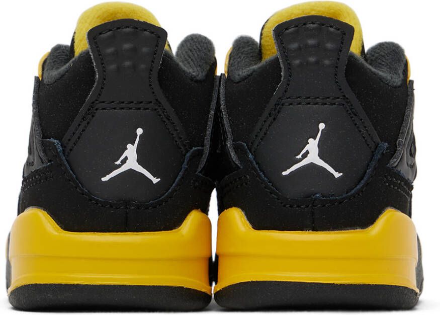 Nike Jordan Baby Black & Yellow Jordan 4 Retro Thunder Sneakers
