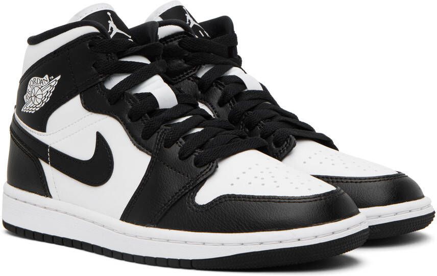 Nike Jordan Black & White Air Jordan 1 Mid Sneakers