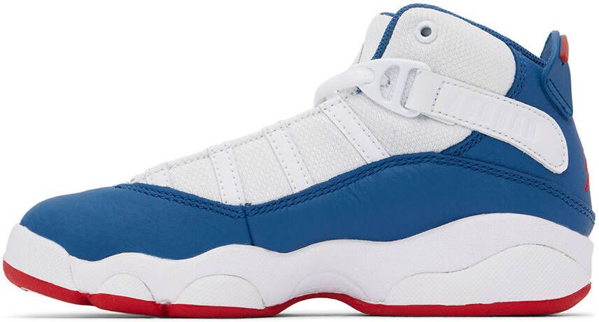 Nike Jordan Kids White & Blue Jordan 6 Rings Little Kids Sneakers