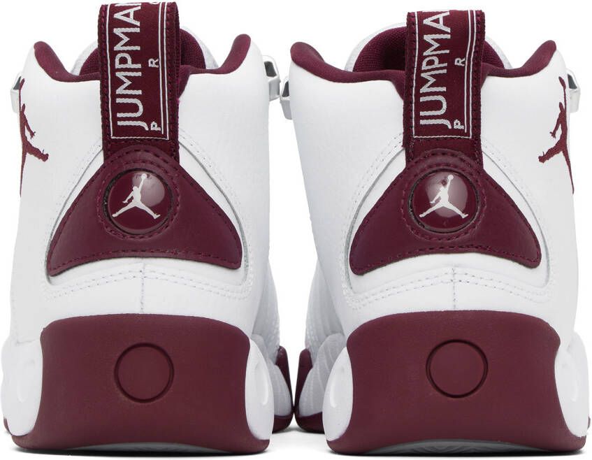 Nike Jordan White & Burgundy Jumpman Pro Sneakers