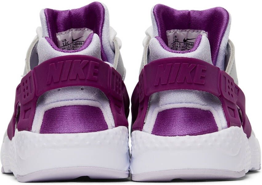 Nike Kids Purple & Silver Huarache Run Little Kids Sneakers