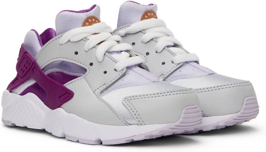 Nike Kids Purple & Silver Huarache Run Little Kids Sneakers