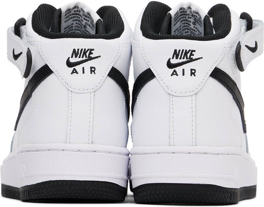 Nike Kids White & Black Air Force 1 Mid LE Big Kids Sneakers